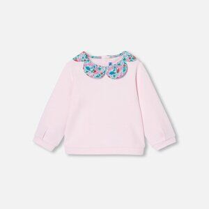 Jacadi Baby girl sweatshirt with Liberty fabric collar 36 Months